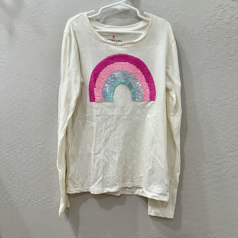 Crewcuts Rainbow Flippy Sequins Long Sleeve Shirt